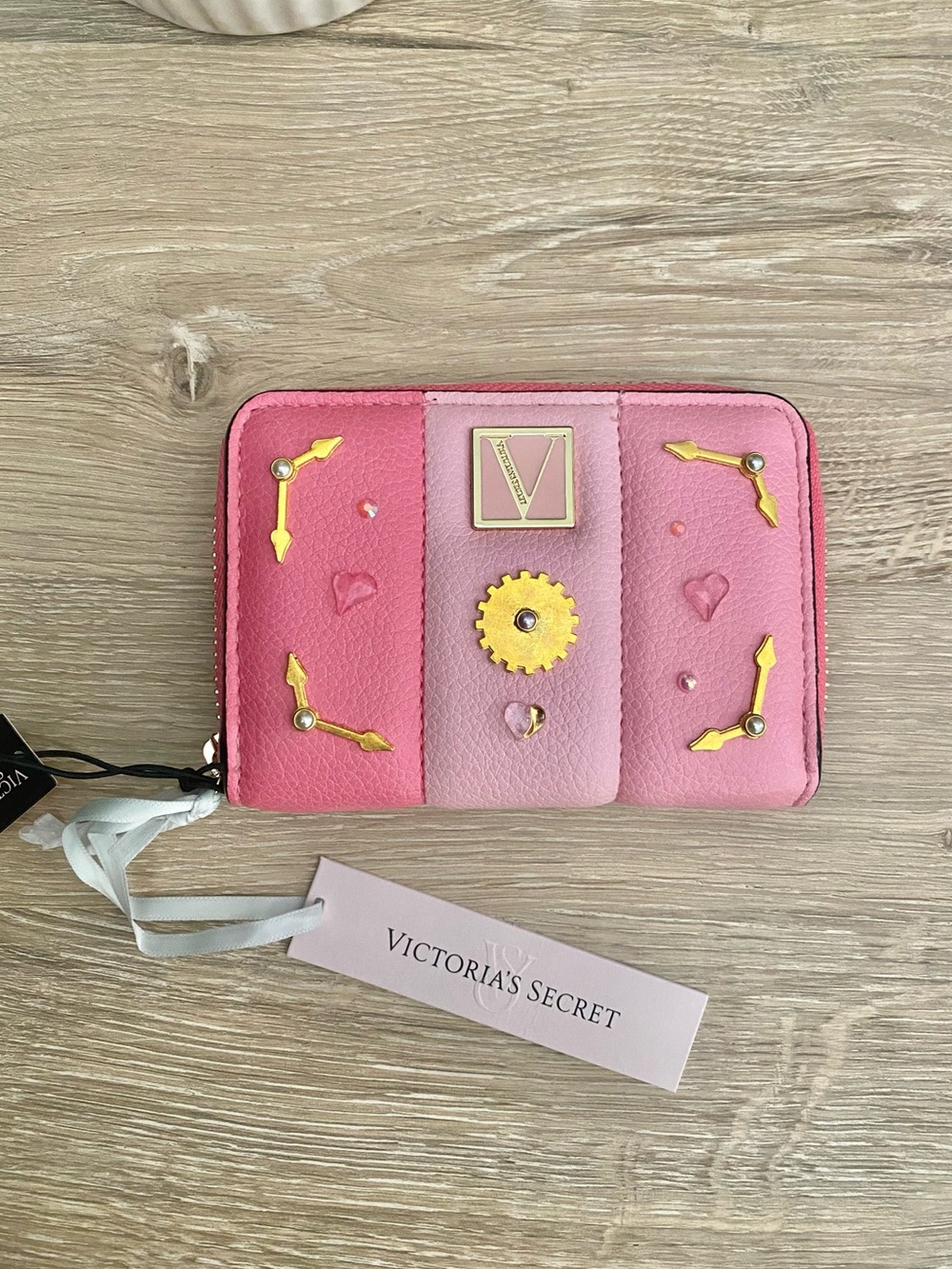 Victoria's Secret Pink & Light Pink Decorative Zip Wallet